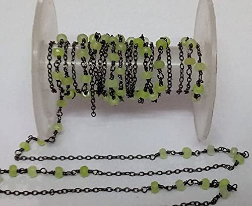 Chaîne préhnite chalcédoine LKBEADS en fil oxydé robuste anti-rupture
