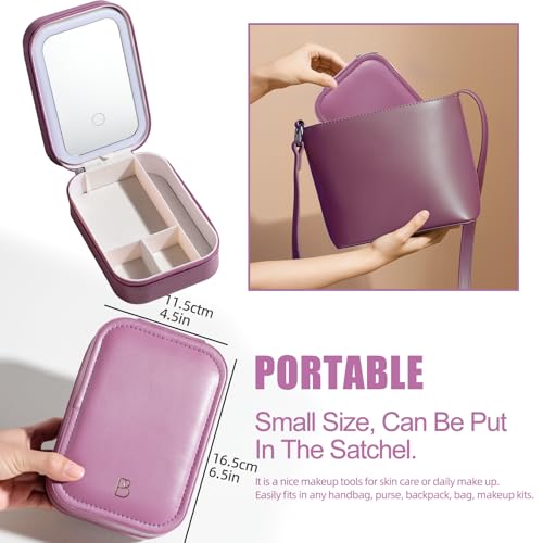 50% Off BS-MALL Travel LED Makeup Mirror Case with Storage