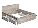 Marque Amazon - Movian - Cadre de lit double avec tête de lit et 4 tiroirs Havel Modern, 196 x 162,2 x 80, Effet Chêne