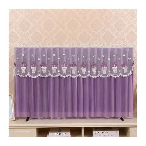 Housse protection TV luxe relief embroidery broderie dentelle