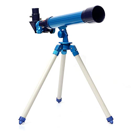 AXCJ Niños 30 Mm Telescopio Ciencia Y Educación Estudiantes de Juguete Experimento Óptico Regalo,Azul,telescopio