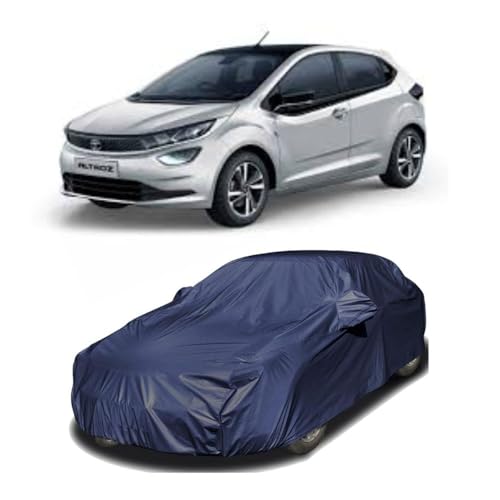 Image of Car Body Cover Compatible with Tata Altroz | Water, Dust & UV Protection | Mirror Pockets | Elastic Grip | Triple Stitch Altroz Car Cover (Blue)