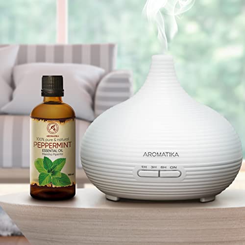 Ätherisches Pfefferminzöl 100 ml - Mentha Piperita - Reines Ätherisches Pfefferminz Öl - für Diffusers und Duftlampen - Frischer Aroma - Minzduft - Aromakerze - Seife - Lufterfrischer - Aromatherapie
