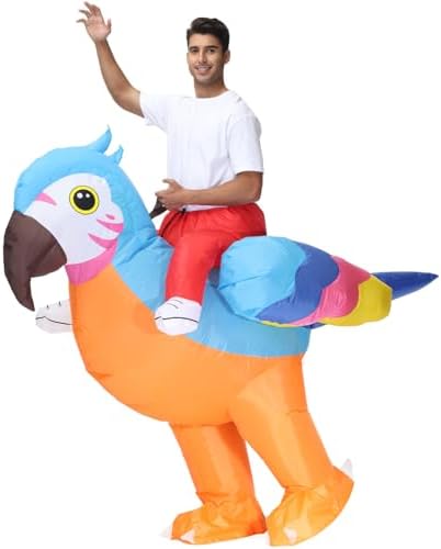 JASHKE Adult Parrot Costume Inflatable Parrot Fancy Dress Costume Halloween Inflatable Costumes for Adults