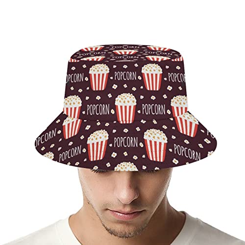 Popcorn Bucket Hat Unisex Travel Sun Fisherman Hats Summer Beach Outdoor Cap For Women Men #TOP5