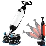 Commercial Scrubber, Walk Behind Floor Scrubber Dryer, Portable Commercial Scrubber, Cordless, 2 Adjustable Brushes, for Tile and Sealed Floors