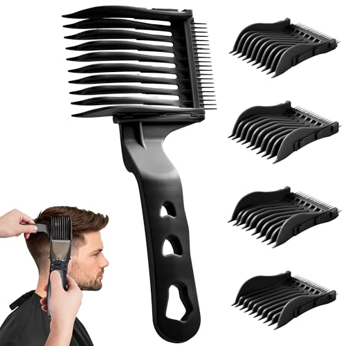 TMJUU 4-in-1 Detachable Fade Comb Set, 4 Sizes Easy Snap-on Barber Comb for Men’s Fade Haircut,...