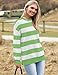 Zeagoo Women 2026 Winter Oversized Sweater Crew Neck Long Sleeve Color Block Pullover Rib Knit Blouse Tops White Green Striped Medium