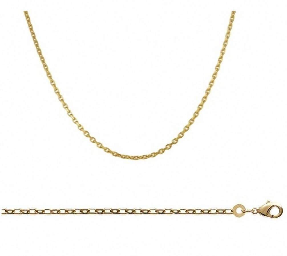 Catena a maglia forzata, 40 cm x 2 mm, placcata in oro 18 carati