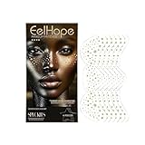 12PCS Gold Face Makeup Patches, Glitter Freckles Face Tattoo, Glitter Freckles, Sparkle Makeup Patches, Waterproof Face Glitter Speckles Patches for Women (Gold)