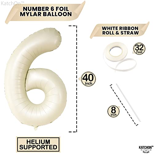 Image of KatchOn Cream Number 1 Balloons for 1st Birthday 40 Inch