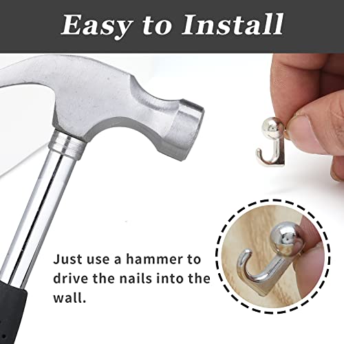 Image of Metal Push Pin Hangers, 20 lbs Wall Hanging Nails Push Pins with Hooks, Picture Hanging Nails for Painting, Silver, 30 Pcs