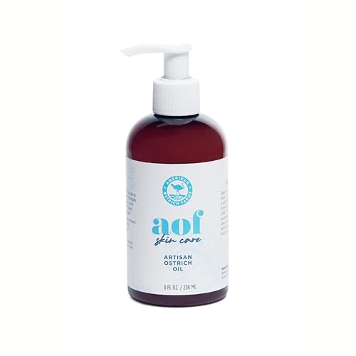 American Ostrich Farms Aceite de avestruz 100% puro, fabricado en Estados Unidos, hidratante natural para la piel rica en omega, botella de 8 onzas, disponible en Yaxa Peru