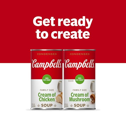 Image of Campbell's Condensed 98% Fat Free Cream of Chicken Soup, 22.6 oz Family Size Can (12 Pack)