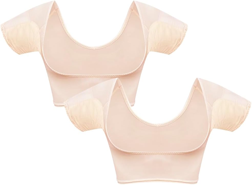 satithry 2PCS Ultra-Thin Underarm Anti-Sweat Lady's Vest with Large Size Cotton Pads for Women