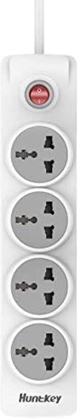 Power Extension, Smart Surge Protector Power Strip With 4 Outlets And Safety Switch With 1.8M Extension Cord, Child Protection Charging Station For All Ac Socket, White - Szn 401