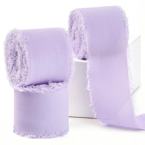 CLUEWR Lavender Chiffon Ribbon 1.5 x 21 Yd