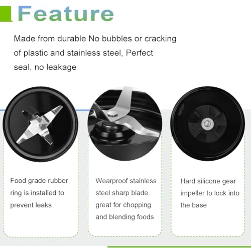 image for QUIENKITCH QT 2X Cross Blades compatible with Magic Bullet 250W MB1001