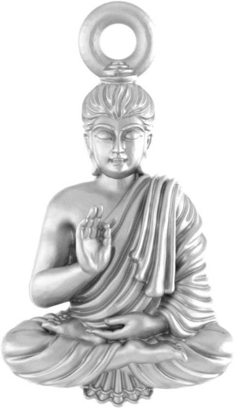 Pendentif Bouddha argent pur médaillon religieux spirituel