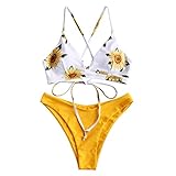 🏊El traje de baño con top de bikini triangular clásico, muestra un aspecto divertido y dulce. Los lazos ajustables en el cuello y la espalda ofrecen un soporte cómodo. Estilo caliente para mostrar tu glúteo sexy y hacer que tu cuerpo sea realmente sexy y atractivo.