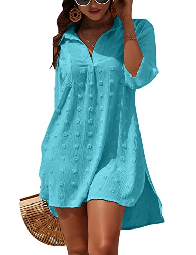 Image of Blooming Jelly Womens Swimsuit Coverups White Chiffon Bathing Suit Cover Up Bikini Swimwear Beach Dress Outfits
