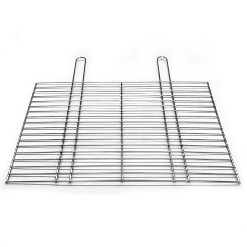BitWa 54x34cm Grillrost mit Zwei festen Handgriffen Grillkamin Kamin Gartengrill für Holzkohlegrill oder Gasgrill 540x 340 mm