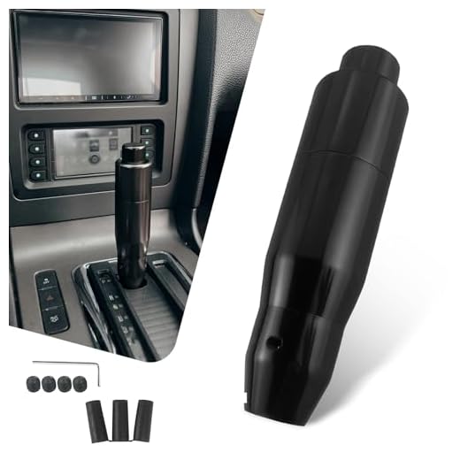 QODOLSI 1 PC Car Automatic Shift Lever with Adapter, 1.37" x 5.7" Easy Control Smooth Easy Grip Alloy Shift Knob, Modified Decorative Accessories for Automatic Transmission Cars (Black)