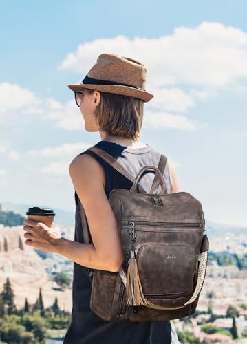 Image of Shrrie Vegan Leather Laptop Backpack for Women 15.6 inch Work Backpack Fashion Travel Backpack Purse for Travel College Work