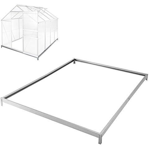 TecTake 402477 Greenhouse base foundation 250 x 185 cm steel galvanized frame base fixation Cover