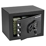 Caja fuerte de seguridad con teclado numérico digital baja a un precio muy bueno Raganet, Caja Fuerte Digital 35x25x25 cm con Teclado y Llave de Emergencia, Acero Reforzado, Rejilla Interna Removible,...