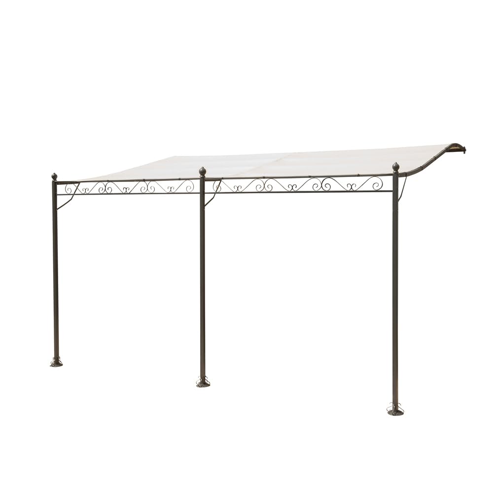 Tonnelle adossée Beige 4 x 3 m Noir
