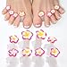 8pcs Nail Polish Toe Stretcher Toe Separators, Silicone Nail Art Finger Separators Toe Stretcher Manicure Pedicure Tools for Toes Finger Relaxing(8 Pink Flowers)