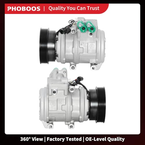 Image of PHOBOOS A /C compressor with Clutch Compatible with Hyundai Tucson 2005-2009 V6 2.7L & Kia Sportage 2005-2007 V6 2.7L, 10PA17C Style, Fast Cooling, Low Noise, Easy Installation, Ref. CO22019C