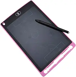 Lousa Mágica Infantil LCD - Colorido Portátil Para Desenho, Estudo, Anotações E Aprendizado 12 Polegadas (Rosa Claro)