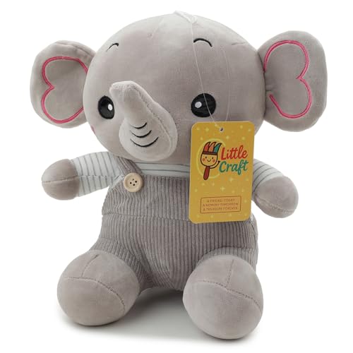 Image of Soft Plush Toy for Kids Stuffed Soft Toy with Cute Hug-Friendly Plush for Babies, Toddlers & Children Safe, Lightweight & Easy to Clean (Elephant Grey)