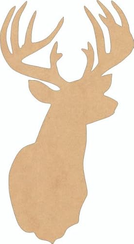 8 Point Buck Unfinished Wooden MDF Animal Craft 12