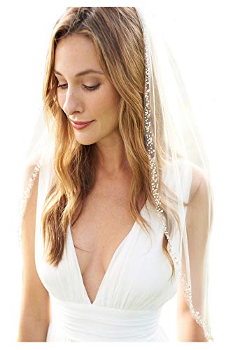 Passat Ivory Veil Gold Beaded Wedding Veil For Bridal Veils Rhinestone Short Crystals Veil For Wedding 123