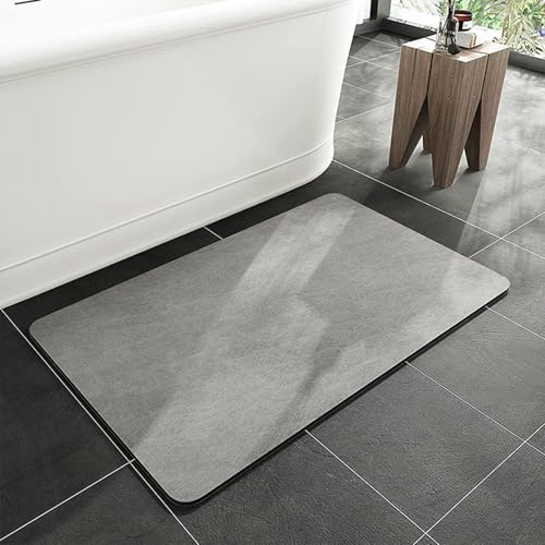 AMFUN 50x80cm Tapis Diatomite Salle de Bain, Tapis de Bain en Mousse à mémoire de Forme, Tapis de Bain Absorbant pour Douche, Salle de Bain, Paillasson,...