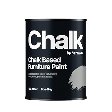 Hemway - Chalk Based Furniture Paint - Dove Grey 1 L | Chalky Matt Shabby Chic Finish for Interior & Exterior Home Decor | Quick Dry & All-in-one