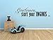 GENTLEMAN START YOUR ENGINES RACING RACE CARS VINYL WALL DECAL STICKER BOYS KIDS ROOM HOME DECOR