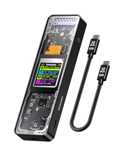 DOCKCASE Explorer Edition M.2 NVMe SSD Enclosure,Support 10s PLP Prevents Write Data Loss,USB...