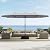 Sophia & William 15 ft Extra Large Patio Umbrella with Solar Lights, Rectangular Outdoor Umbrella with Base Included, Market Umbrella Double-sided Heavy Duty for Pool Garden Backyard, Smoky Gray