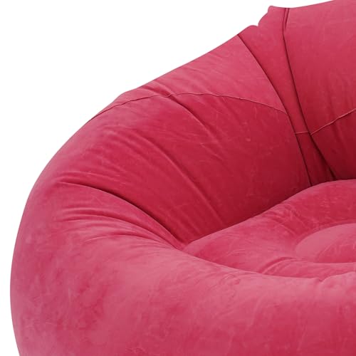 Image of 9 Pcs Inflatable Bean Bag Chairs for Adults with Foot Air Pump, Blow up Couch, Folding Portable Inflatable Couch Lazy Sofa for Outdoor Movie Night Camping (Red)