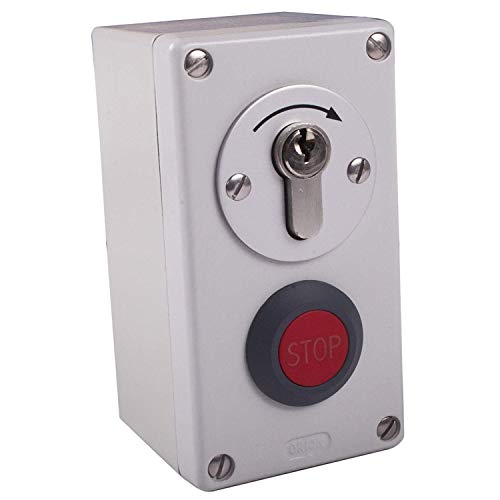 Pulsador de llave en un lado con función de parada, accionamiento de puerta, accionamiento de puerta de garaje, Hörmann (cierre diferente)