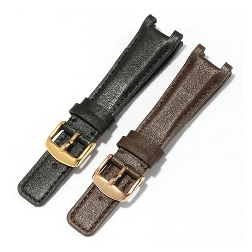Bracelet en cuir véritable noir pour séries YA1332 YA1333