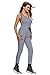 Cfanny Women's Contrast Trim V Neck Jersey Sport Jumpsuit (XX-Large, Grey)
