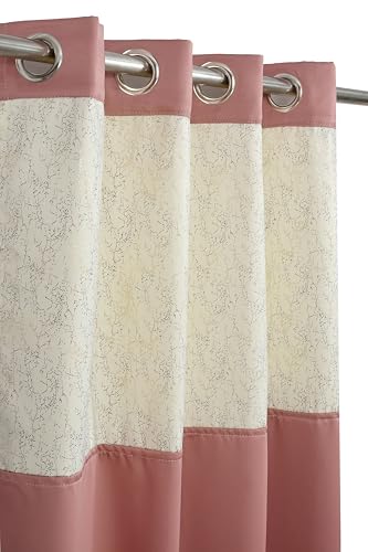Image of IVAZA Dual-Tone Design 100% Complete Blackout Curtains - Room Darkening Curtain for Window -, Heavy Blackout, Thermal Insulation Curtains, Black Out Curtain for Windows 5 feet Set of 1 Peach