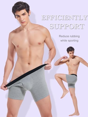 Men's Underwear Cotton Boxer Briefs Fly Underwear Comfortable for Men 3 Pack2