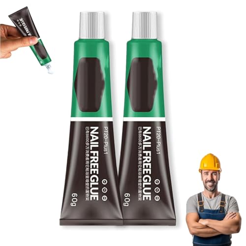 Colla Wealthyn, Colla Multiuso, Adesivo Senza Chiodi Colla Forte Impermeabile, Incollaggio Su Più Superfici, Ideale Per Legno, Plastica, Metallo, Vetro, Tessuto E Altro Ancora (2pcs)