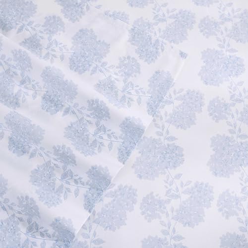 Image of Stone Cottage - Sheet Set, Crisp & Breathable Percale Cotton Bedding with Matching Pillowcases, 200-Thread Count, Deep Pocket, Vintage Inspired Home Essentials (Fairfield Blue, King)